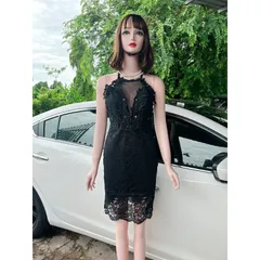 Đầm body ren đính hoa nổi, đúp lót 2 lớp, có sẵn mút ngực  Size SM Hàng có sẵn giao ngay  Giá 290k Màu đen
