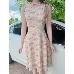 Đầm hoa tầng đúp lót 2 lớp  Giá 290k Hàng có sẵn giao ngay Chất liệu chiffon cao cấp Có sẵn mút ngực