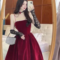 Đầm 2 dây đính ngọc Chất liệu nhung cao câp Hàng có sẵn giao ngay Giá 290k