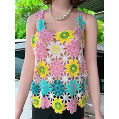 Áo hoa len khoác ngoài Phiên bản Hàn Quốc Phù hợp với mọi phong cách hợp thời trang Giá 190k Móc Rỗng Dệt Kim
