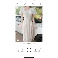 Đầm ren tay canh tiên che khuyết điểm Giá 320k Hàng có săẵn giao ngay Size XL dưới 70kg mặc vừa form to