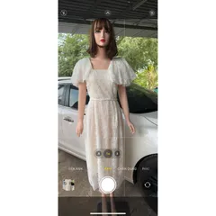 Đầm ren tay canh tiên che khuyết điểm Giá 320k Hàng có săẵn giao ngay Size XL dưới 70kg mặc vừa form to