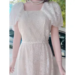 Đầm ren tay canh tiên che khuyết điểm Giá 320k Hàng có săẵn giao ngay Size XL dưới 70kg mặc vừa form to