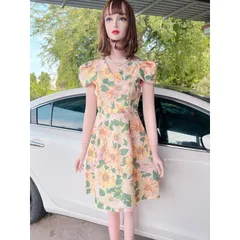 Đầm hoa gấm thô siêu đẹp Giá 290k Hàng có sẵn giao ngay S Chất liệu gấm