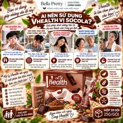 Vhealth Hương Socola 20 Gói x 25g – Protein Thực Vật, Chất Xơ FOS Inulin, Vitamin Khoáng Chất