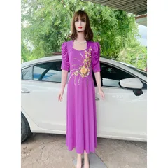 Đầm Trung Niên Dự Tiệc Sang Trọng Thiết kế dáng đầm suông dáng dài bigsize nổi bật, tay lỡ,  • Sản phẩm gồm nhiều size