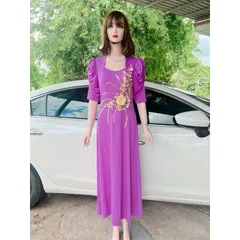 Đầm Trung Niên Dự Tiệc Sang Trọng Thiết kế dáng đầm suông dáng dài bigsize nổi bật, tay lỡ,  • Sản phẩm gồm nhiều size