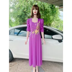 Đầm Trung Niên Dự Tiệc Sang Trọng Thiết kế dáng đầm suông dáng dài bigsize nổi bật, tay lỡ,  • Sản phẩm gồm nhiều size