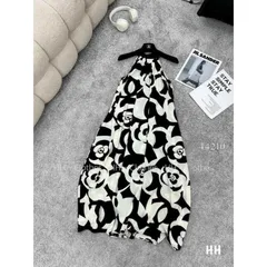 ĐẦM THIẾT KẾ DÁNG SUÔNG DÀI PHONG CÁCH TRẺ TRUNG, bầu bì bon chen thoải mái Váy Đi Biển, Đầm Suông Cổ Yếm Hoạ Tiết Hoa
