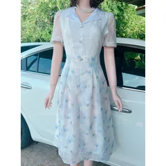 Đầm hoa thiết kế cao cấp dáng xòe vải tơ cao cấp  Giá 290k Hàng có sẵn giao ngay L Đúp lót 2 lớp