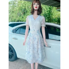 Đầm hoa thiết kế cao cấp dáng xòe vải tơ cao cấp  Giá 290k Hàng có sẵn giao ngay L Đúp lót 2 lớp