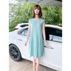 Đầm suông màu xanh mint có khóa kéo màu trơn thời trang Hàn Quốc dành cho nữ g có sẵn giao ngay 2Xl Giá 320k