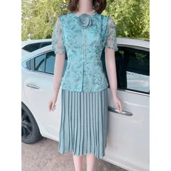 Đầm hoa thiết kế chạy viền ngọc xếp ly cài hoa Hàng có sẵn giao ngay Đủ size Hàng cao cấp Chất liệu áo voan tơ