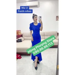 Đầm dạ hội đính hoa kết ngọc đuôi tôm siêu đẹp Chất liệu thun Anh cao cấp co giãn dễ chịu thoải mái Giá 390k
