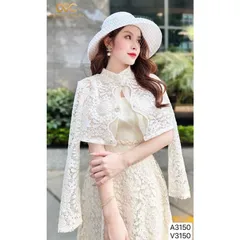 SET VÁY 2 DÂY KÈM ÁO KHOÁC REN BE HOA NỔI Giá 450k set gồm áo khoác ren + đầm ren 2 dây Hàng thật y hình Hàng có sẵn