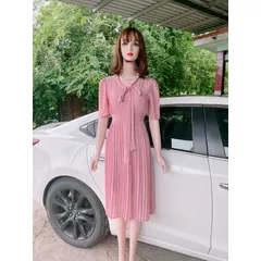 🍭 Đầm dáng dài xếp ly siêu đẹp New 100%, Freesize dưới 70kg mặc đẹp Giá 290k Hàng có sẵn giao ngay Chất liệu voan
