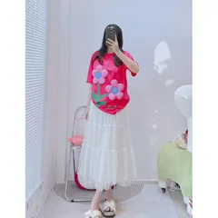 [ Ảnh thật ] Set áo hoa nổi +  cv lưới nhiều lớp Quang Châu cao cấp Giá 390k/ cả set Áo thun 199k Chân váy nude 220k