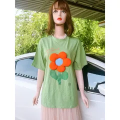 áo thun hoa hồng nổi dáng rộng hàn quốc siêu xinh chất mịn đẹp Giá 190k/ áo Hàng có sẵn giao ngay Màu xanh