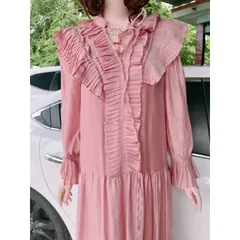 Đầm xòe dáng babydoll cổ dây nơ bèo tiểu thư Giá 390k Hàng có sẵn giao ngay Màu hồng baby Hàng Quảng Châu Bâù bì