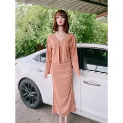 Set Váy ống Maxi dáng dài xẻ  Kèm Áo Khoác như hình Giá 290k/ cả set Có size tới 80kg mặc Hàng có sẵn giao ngay 2XL Chất