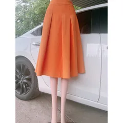 Chân váy gấm xốp xếp li xòe  Hàng chính chủ ND Hàng có sẵn giao ngay M Giá 190k/ chân váy  Màu cam