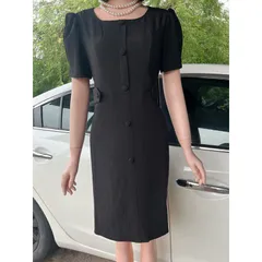 Đầm nút bọc dáng ngắn vải dày  Đủ size tới 2Xl ( dứoi 75kg) Nút giả và sử dụng dây kéo sau nàng nhé