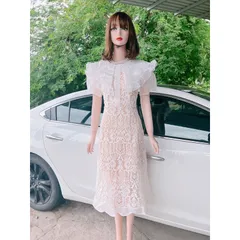 Đầm ren nổi cao cấp Đầm Thiết Kế Chất Liệu Ren Phối Voan Đầm Dự Tiệc Sang Trọng  Giá 399k Hàng có sẵn giao ngay