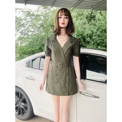 ĐẦM VEST 6 NÚT KÈM đai như hình Giá 290k Chất liệu tuyết mưa cao cấp, đã có sẵn lót quần Hàng có sẵn giao ngay S
