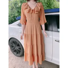 Đầm Quang Châu tiểu thư Giá 299k Phía sau vừa dây kéo vừa bo chun co giãn dễ mặc Đúp lót 2 lớp  Màu nude Dưới 69kg mặc