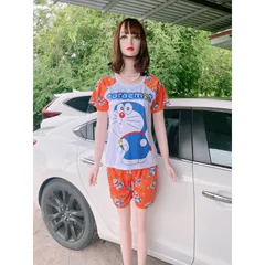 Đồ bộ mặc nhà size đến 65kg in hình hoạt hình doremon dễ thương chất thun mát Giá 150k/ cả set Hàng có sẵn giao ngay
