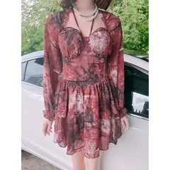 Đầm tay dài có mút và lót quần xịn Lưng có bo chun co giãn dễ mặc Chất liệu chiffon 2 lớp Giá 290k Hàng có sẵn giao ngay