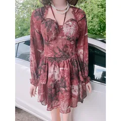 Đầm tay dài có mút và lót quần xịn Lưng có bo chun co giãn dễ mặc Chất liệu chiffon 2 lớp Giá 290k Hàng có sẵn giao ngay