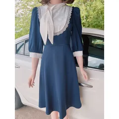 Đầm xoè màu xanh than phối cổ trắng Hàng chính phẩm DVC Đủ size SML Giá 350k, người ta đang bán gần 9xx Hàng có sẵn giao