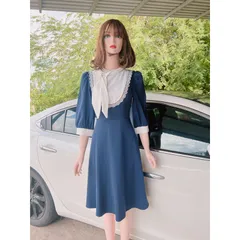 Đầm xoè màu xanh than phối cổ trắng Hàng chính phẩm DVC Đủ size SML Giá 350k, người ta đang bán gần 9xx Hàng có sẵn giao