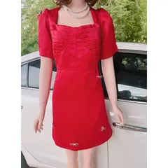 Đầm Bigsize taffa đính nơ hạt đá rời, Đầm cổ vuông đính nơ Giá 290k Hàng có sẵn giao ngay  Eo dưới 102cm