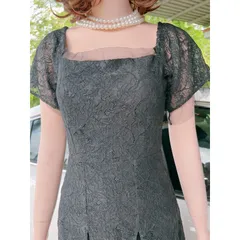 Đầm ren kèm lót thời trang thiết kế nữ  tay ngắn phối lớp lưới đầm dài xòe nhẹ nhàng sang trọng Giá 250k Hàng có sẵn