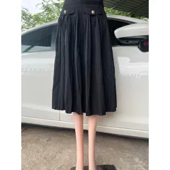 Chân Váy Dáng Dài Xếp Ly Cạp Cao Tôn Dáng Thiết Kế Nắp Túi Lên From Xinh Giá 190k Hàng có sẵn giao ngay L Đủ size