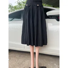 Chân Váy Dáng Dài Xếp Ly Cạp Cao Tôn Dáng Thiết Kế Nắp Túi Lên From Xinh Giá 190k Hàng có sẵn giao ngay L Đủ size