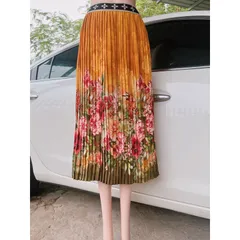 Chân Váy Xếp Ly Dài  In Họa Tiết hoa siêu đẹp Giá 199k Hàng có sẵn giao ngay Xếp ly siêu đẹp siêu sang Lưng eo co giãn