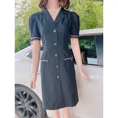 Đầm thiết kế cổ vest, có túi Phù hợp cho cô nàng thanh lịch, sang trọng Có màu vàng và đen Chất liệu dày mịn