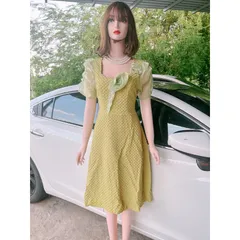 ĐẦM XỐP XANH TAY đính ngọc [kèm ảnh thật ] Giá 290k Chất liệu: gấm  xốp xịn Lưng có bo chun co giãn dễ chịu
