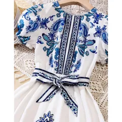Váy xoè đai eo dáng maxi in hoạ tiết cao cấp Xinh sang xịn mịn giá 350k hàng có sẵn giao ngay đủ size