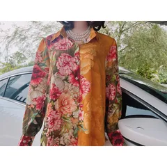 Áo Sơ Mi Lụa mango Tay Dài In Họa Tiết Phong Cách  Giá 190k/ áo Hàng có sẵn giao ngay Có thể kết hợp với chân váy