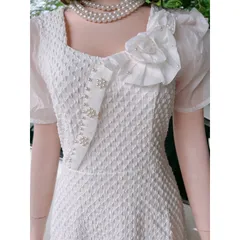 Váy xoè cổ nơ siêu xinh đính ngọc , chất tơ mềm mát nhẹ nhàng Giá 290k Hàng có sẵn giao ngay Chất liệu gấm xốp nổi
