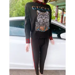 Bộ Áo Sweater Tay Dài đính đá + Quần Dài Phong Cách Hàn Quốc Thời Trang Giá 250k/ cả bộ Hàng có sẵn giao ngay Màu đen