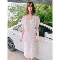 Set ren tiểu thư siêu đẹp Maù trắng Gồm chân váy ren + áo 2 dây có sẵn mút ngực + áo khoác ren Giá 399k Hàng có sẵn giao