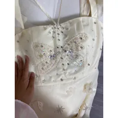 dam nữ dáng ngắn chất tapta thiết kế cổ vuông đính hạt sang chảnh đầm dự tiệc đi chơi sành điệu, có sẵn quần và mút