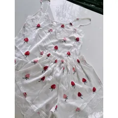 Bộ ngủ 2 dây lụa phối ren cách điệu chất mềm mịn thoáng mát mặc nhà hàng xuất Cao Cấp Giá 190k Hàng có sẵn gia