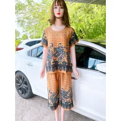Đồ bộ mặc nhà trung niên lụa Mango , đồ lụa quần lở, đồ mặc nhà trung niên cho mẹ size lớn từ 50 - 75 kg  Hàng có sẵn