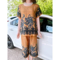 Đồ bộ mặc nhà trung niên lụa Mango , đồ lụa quần lở, đồ mặc nhà trung niên cho mẹ size lớn từ 50 - 75 kg  Hàng có sẵn